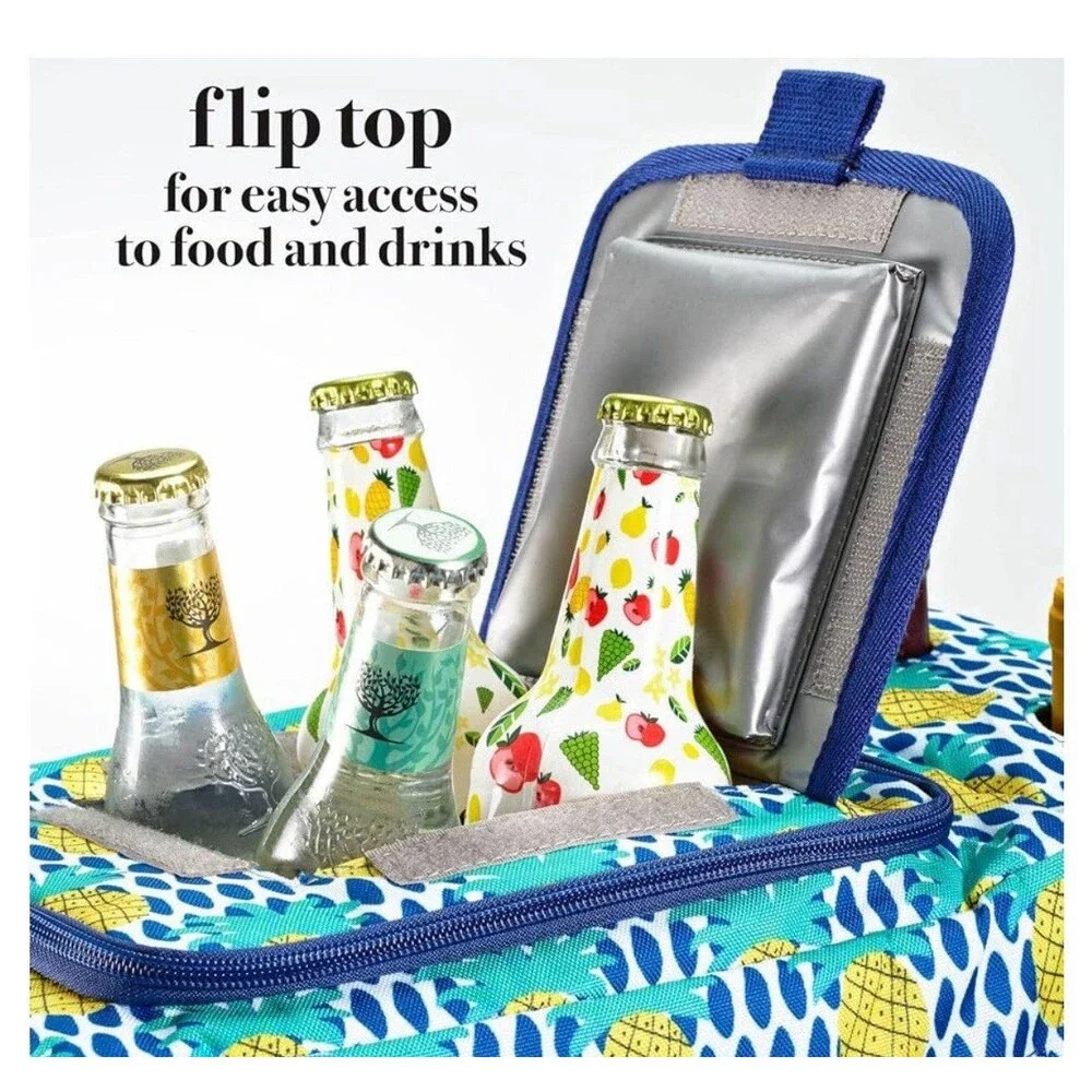 Fit + Fab bouffants & broken hearts pineapple cooler bag